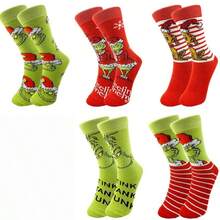 The Grinch Kaos Kaki Kreatif Natal Lintas Batas Terbaru dengan Motif Kartun, Tersedia, Kaos Kaki Rajut Unisex, Personalisasi untuk Pasangan, Gaya Eropa dan Amerika. - MultiWarna - View 14