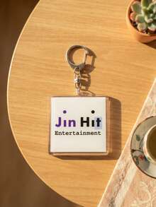 1pc/6pcs K-Pop B/TS Cute Funny Aesthetic Acrylic Keychains, Funny Meme Theme Includes Fashion Glasses Q-Version Member Group Photo And CAUTION Warning Line, Cute Lightstick And Heart, Funny Logo Square Pattern Pendant, Backpack And Car Key Accessories, K-Pop Fan And ARMY Fan Gift - Multicolor - View 12