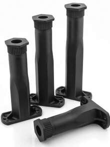 5pcs Adjustable Bed Frame Support Legs, Suitable For Multiple Height Ranges, Fits Double And Full Size Beds, Easy Installation, No Power Required. Sturdy And Durable Furniture Support Feet, Suitable For Bed Frame/Sofa/Vanity/Chair/Table And Other Furniture. - Black - View 7