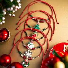 Gelang Manik-Manik Satu Bagian (Menampilkan Motif Santa Claus, Rusa Kutub, dan Kepingan Salju) - Bergaya untuk Pemakaian Sehari-hari dan Acara Meriah; Manis dan Imut, Menjadikannya Pilihan Hadiah yang Unik. - MultiWarna - View 2