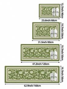 DAJIANG 1件綠色植物花卉葉片長條地毯，適用於浴室、廚房、戶外、走廊、臥室、客廳，可機洗易清潔防滑玄關墊，臥室裝飾地毯配件 - 彩色 - 查看 3