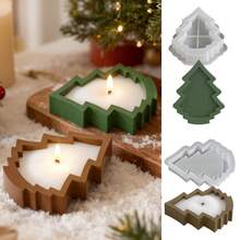 SILIKE LUFEI Christmas Tree Storage Tray Candle Cup Resin Silicone Mold, Drip Glue DIY Christmas Tree Tray Plaster Ornament Mold - Christmas Tree Mold - View 3