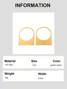 2pcs/Set European And American Style Exaggerated Red Hollow Round Stud Earrings For Women - Yellow Gold - View 7