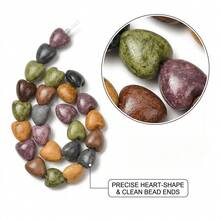 15pcs Ceramic Heart-Shaped Beads - Mixed Matte Earth Tone Heart-Shaped Vertical Hole Decorative Beads, Suitable For DIY Bracelets, Necklaces And Bohemian Jewelry Making - Color Mixing - View 3