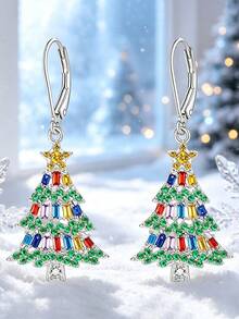 1 Pair Charming Cubic Zirconia Earrings For Women Wedding Engagement Party Jewelry Christmas Gift - 1# - View 5