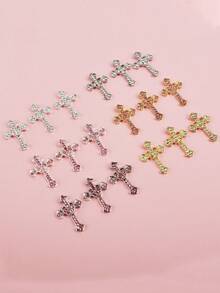 Five Cross-Shaped Nail Art Accessories, Featuring Luxurious Y2K Colors, Perfect For DIY Design And Creation. - Multicolor - View 7