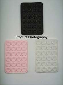 3/1pc Double-Sided Suction Cup Phone Holder, 24 Suction Cups Per Side, Detachable Design, 360° Rotation, Suitable For Bathroom Walls, Glass Mirrors, Vanity Tables And Other Smooth Walls, Including Ceramic Surfaces, Mirror Surfaces, Glass Surfaces, Polished Steel And Other Flat Smooth Surfaces, Not Suitable For Textured Walls, Wooden Surfaces, Dusty Surfaces Or Rough Surfaces. Compatible With All Phones And Tablets, Including Android Phones. - 24 Suction Cups - View 6