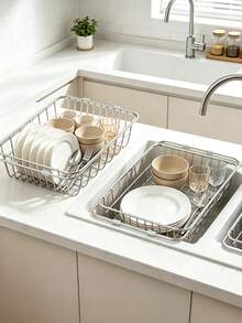 Kệ lưu trữ bồn rửa bát đa năng bằng thép không gỉ, kệ phơi bát đĩa trên mặt bếp, kệ lưu trữ dụng cụ rửa bát và bộ đồ ăn tại khu vực bồn rửa, giải pháp lưu trữ nhà bếp tiết kiệm diện tích, phù hợp cho các vật dụng thiết yếu trong bếp, trang trí nhà mùa thu, trang trí Halloween, trang trí nhà Giáng sinh, phụ kiện trang trí nhà bếp - Nhiều mẫu - Xem 7