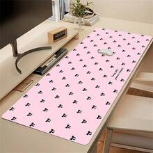 Leather Office Desk Pad Protector, Korean Ins Style Cute Pink Full-Screen Bow Pattern Mouse Pad, Waterproof Anti-Slip PU Gaming Desk Mat For E-Sports Players - View 3