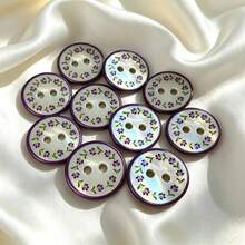 10/4/2 buah Kancing Cangkang Mutiara Motif Bunga Buatan Tangan Gaya Vintage Prancis, Kancing Cangkang Alami Bulat 2 Lubang untuk Kemeja, Gaun, Dekorasi Buatan Tangan, Perlengkapan Jahit DIY (Gaya Acak) - A - View 17
