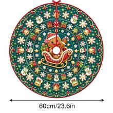 1pc Embossed Gingerbread Man & Snowflake Pattern Christmas Tree Skirt, Elegant Color Holiday Decor, 5 Sizes, Unisex Holiday Gift, Suitable For Home And Party Christmas Home Decoration - Embossed Gingerbread Man Snowflake - View 13
