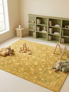 1 Buah Karpet Klasik Eropa Tradisional Motif Bunga Hijau Krem Emas, Karpet Persegi Panjang Gaya Vintage Istana Prancis dari Bahan Kasmir Imitasi dengan Karangan Bunga Tengah Radial dan Detail Sulur Gulir yang Rumit, Dapat Dicuci dengan Mesin, Cocok untuk Ruang Tamu/Kamar Tidur/Dekorasi Rumah yang Nyaman dan Elegan di Musim Semi dan Musim Panas - MultiWarna - View 5