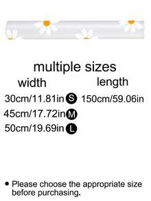 1/2 Roll Daisy Kitchen Cabinet Shelf Liner, Non-Adhesive Thin Small Drawer Liner, Anti-Slip Small Refrigerator Mat, EVA Waterproof Small Refrigerator Mat Cabinet Liner Simple Placemat - Multicolor - View 3