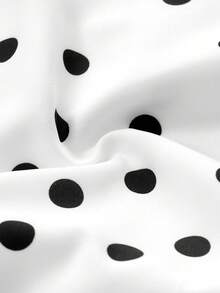Women Strapless Chiffon Long Dress Polka Dot Tube Flowy Gown With Neck Tie For Travel Going Out Dating Fall Winter - White - View 7