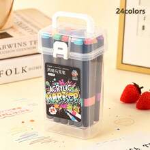 Acrylic Marker Pens 24/36/48 Colors Water-Based Ink Pens, Elementary School Children Art Painting Birthday Cards Birthday Gifts DIY Creative Design Planner Drawing Pens - Multicolor - View 6