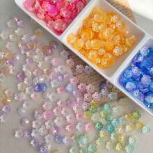 120pcs AB Coated Sakura Flower Acrylic Flower Pieces For DIY Bracelet Phone Charm Keychain Craft Supplies - Multicolor - View 2