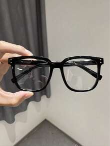 1/3 Pairs Large Frame Glasses, Plain Lens, Academic Style Frame, Face-Flattering, Suitable For Daily Wear - Clear - View 10