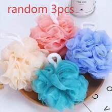 1/2/3/5pcs Cute Solid Color Bath Sponge, Bath Ball, Bubble Bath Ball, Bath Flower, Loofah, Bath Ball, Random Color - Multicolor - View 11