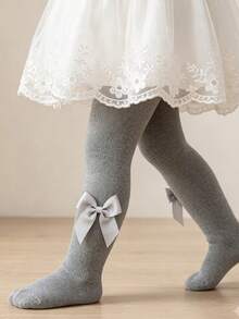 4 Pairs Bowknot Vertical Stripe Kids Socks, Cute Baby Tights, Colorful Candy Color Flat Girls Tights - Multicolor - View 4