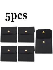 1/5/10pcs Faux Leather Jewelry Bags With Snap Closure - Luxury Gift Bags, Jewelry Packaging Bags, Jewelry Gift Bags, Wedding Birthday Return Gift Candy Bags, Suitable For Earrings, Necklaces, Bracelets And Rings Storage - Color - View 16
