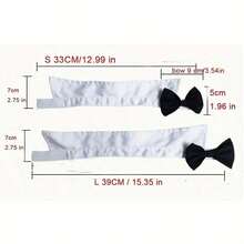 1pc Adjustable Bow Collar For Pet Dogs And Cats, Puppy Bowknot, Pet Cat Holiday Wedding Decoration Accessory, Suitable For Small Dogs - Black and White - View 3