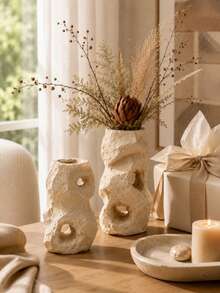 1pc Faux Jade Resin Vase, Asymmetrical Hollow Abstract Sculpture, Textured Dried Flower Vase, Suitable For Living Room, Shelf, Entryway And Tabletop Decoration, Modern Organic Home Decor, Housewarming Gift - Multiple Styles - View 8