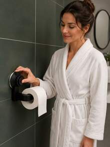2/1pc Strong Suction Cup Toilet Paper Holder, Space-Saving Toilet Paper Storage Rack, Reusable Suction Cup Design, Suitable For Bathroom/Shower, Ultra Non-Slip Design, Rust-Proof Plastic Material, Fits All Toilet Paper Sizes - Multicolor - View 2