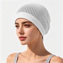 1pc Women's Super Elastic Soft Mesh Headwrap Cap, Breathable Comfortable Underscarf - One Size Fits All - View 12
