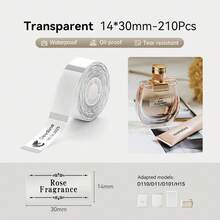 Niimbot D11 D110 D11H D110M D101 Label Printer Transparent Label Paper Self-Adhesive Portable Thermal Waterproof Oil-Resistant Label Tape Official Replacement Transparent Paper - View 9