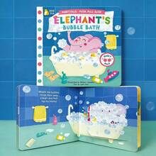 beartale Elephant Bubble Bath Interactive Push-Pull Slide Board Book, Habit Pals Daily Routine Bath Time Story Book, Early Learning Sensory Activity Book, Fine Motor Skills Educational Toy, Birthday Gift For Toddlers Boys And Girls - Multicolor - View 2