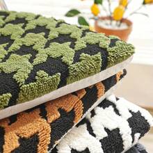 1pc Thick Padded Houndstooth Seat Cushion, Cozy Fluffy Square Chair Pad, Multi‑Color Warm Cushion For Living Room Dining Room Home Decor - Seat Cushion - View 6