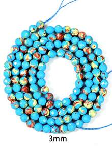 Yumfeel 3mm Multicolor Faceted Imperial Stone Shoushan Stone Small Beads, Length 38cm/15 Inches, Approx 120-125pcs Malachite Mini Spacer Beads, For DIY Necklace Bracelet Ring, Jewelry Making Material Beads - Malachite - View 14