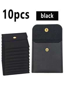 1/5/10pcs Faux Leather Jewelry Bags With Snap Closure - Luxury Gift Bags, Jewelry Packaging Bags, Jewelry Gift Bags, Wedding Birthday Return Gift Candy Bags, Suitable For Earrings, Necklaces, Bracelets And Rings Storage - Color - View 17