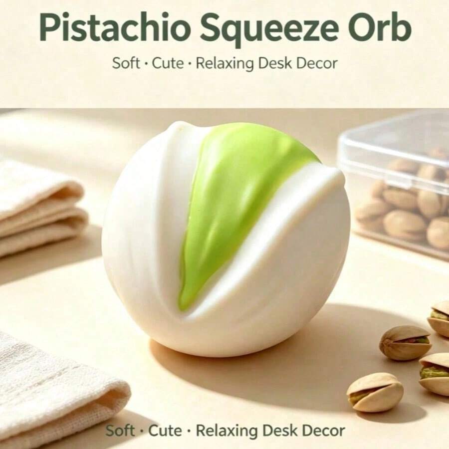 1pc Pistachio Squeeze Toy, Creative Handmade Slow Rebound Building Block Stress Relief Toy, Crunchy Squishy , Classroom Dumpling Squishy Fidget Toy, Slushy Squishy[Minor Defects, Does Not Affect Use] - Multicolor - View 1
