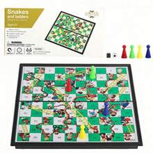 1pc Magnetic Snakes And Ladders Board Game Set, Folding Portable Design And Light-Weight, Travel Game Set Gift ,Family Fun Toys - Multicolor - View 2
