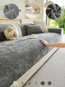 1PC Chenille All-Season Non-Slip Sofa Cushion – Simple Style, Solid Color, Machine Washable, Pet-Resistant, Lazy-Friendly, Multi-Purpose, Perfect For Living Room Sofa Protection And Room Decoration - Multi-color 2 - View 10