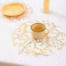 12/24/50pcs 43*43cm 13*13inch Mesh Star Placemats Table Decor Home Wedding Banquet New Style Table Mats - Gold - View 1