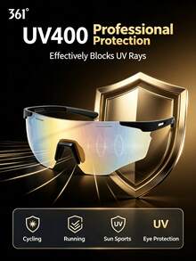 361degree 1pc Unisex 26g Lightweight Smart Transition Lens Professional Protection Hd Clear Vision Wind And Sand Resistant Sporty Sports Cycling Glasses For Cycling Outdoor Sports Running - Multicolor - View 10