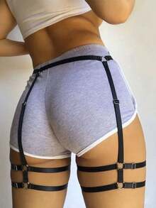 1pc Fashion Women Garter Harness Belt Adjustable Elastic Strap For Halloween Parties & Festivals - Black - View 1