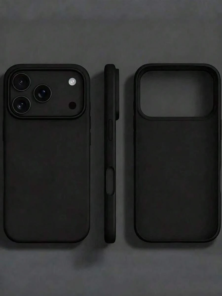 Shockproof Liquid Silicone Phone Case Compatible With Iphone 17 17 Pro Max 16 15 14 13 12 11, Soft Anti-Scratch Ultra-Fine Fiber Lining Soft Shell - Black - View 1