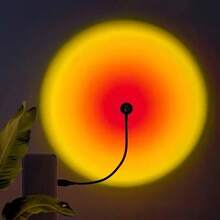 1pc USB Powered Sunset Projection Lamp, Flexible Gooseneck Multi-Color LED Atmosphere Light, Portable Wall Projection Night Light, Suitable For Bedroom, Photography, Party, Home Decor Gift - Multi-color light - View 5