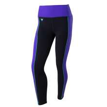 Under Armour Project Rock Women's Colorblock Cropped Leggings HeatGear Quick-Dry High-Stretch Fitness Training Pants - Black/Blue - View 5