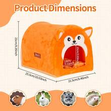 ITANDME Winter Guinea Pig Hideout, Animal-Shaped Rabbit Hideaway, Non-Slip Base & Removable Pad, Easy To Assemble And Disassemble With Zipper & Machine Washable, For Dwarf Rabbits, Guinea Pigs, Ferrets, Chinchillas, Hedgehogs, And Other Small Animals - View 3