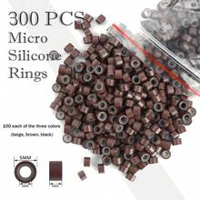 Hair Extension Kit With Pulling Hook Needle, Sewing Bead Device Tool, 300pcs Silicone Lined Micro Rings, Hair Clips, And Comb For Tinsel And Feather Hair Extensions Or Removal (Black, Beige, And Brown Beads) - View 9