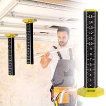 Magnetic Ceiling Leveling Ruler, Aluminum Alloy Equal Height Marking Ruler With Bubble Level, High‑Precision Graduated Scale Measuring Tool For Suspended Ceiling Keel Tile Laying Construction Work - Contour Scale - View 3