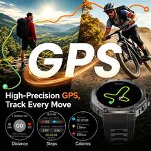 FFYTIEAZ Heavy Duty GPS Outdoor Sports Smart Watch T-RX 3 Ultra, Durable, 1.43" Ultra-Clear AMOLED Touch Screen, L1+L5 Dual-Band Positioning Support Wireless Calling And Compass Function, Altimeter Barometer, 5ATM Waterproof Watch, 170+ Sports Modes, Fitness Tracker, High-Quality Anti-Scratch Anti-Drop Watch, Compatible With IOS/Android, 500mAh Battery Capacity, Best Holiday Gift - View 2