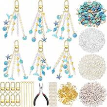 Mvyc Seashell Keychain Making Kit, Ocean DIY Handmade Keychain With Star, Pearl, Seahorse, Letter Beads, Keychain Clips And Tools, Suitable For Backpacks, Wallets, Handbags, Handmade DIY Supplies - Butterfly - View 8