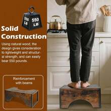 Heavy-Duty 550-Pound Load-Bearing Bathroom Commode Stool - High 7inch Non-Slip Wooden Commode Stool, Easy To Install, Suitable For Adults, Hotels Or Spas - Modern Bathroom - Heavy-duty Toilet Stool - View 7