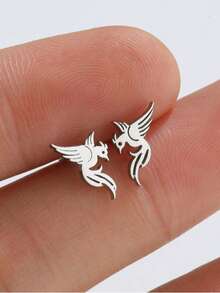 1 Pair Phoenix Bird Earrings Stainless Steel Mythical Animal Ear Jewelry Gift For Women Animal Lucky Ear Jewelry - GED510 - View 8