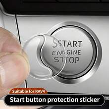 Transparent Silicone One-Touch Start Button Protector, Car Start/Stop Button Anti-Scratch Wear-Resistant Round Sticker, Self-Adhesive Interior Decoration Protective Accessory - A - View 2